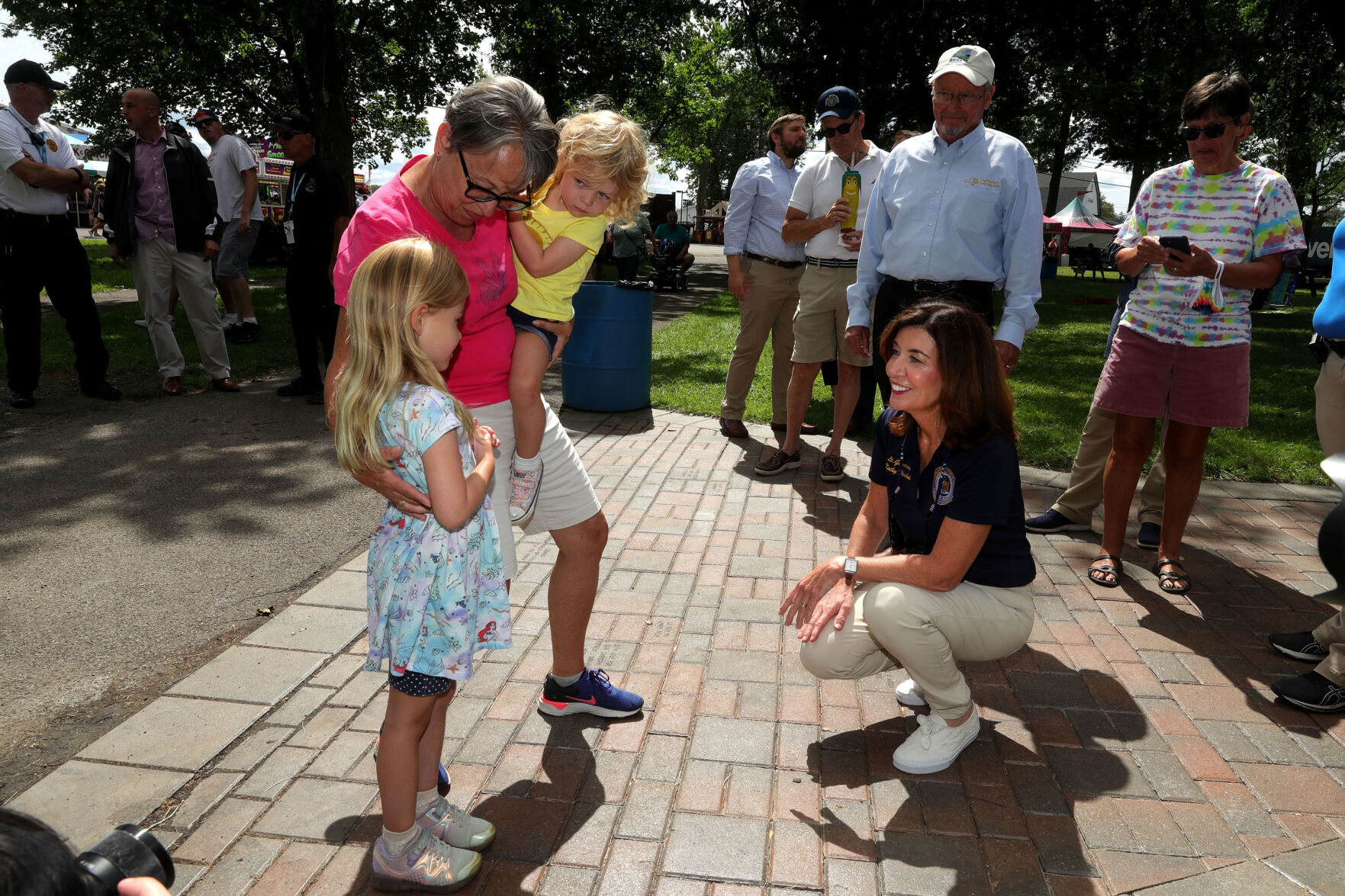 Kathy Hochul talks with Fair goers.